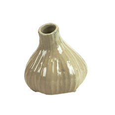 CERAMIC VASE GARLIC 3.3"H .6"O WHT