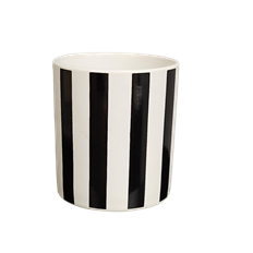 CERAMIC POT 2.75"H 2"O BLACK/WHITE