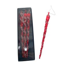 ORNAMENT ICICLE 11.5" BX/3 RED