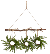 CYPRESS WREATH X 3 23" GREEN