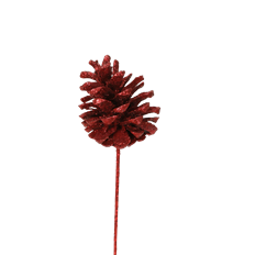 PINECONE AUSTRICA RED GLITTR 100/CS
