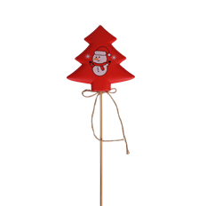 PICK CHRISTMAS DECO TREE 17.5" RED