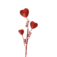 HEART SPRAY 22.5" RED