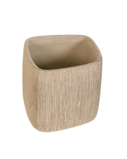 CERAMIC POT SKEWED 15CM CREAM