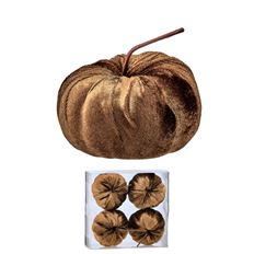 VELVET PUMPKIN 4/BOX 4" CHOCOLATE