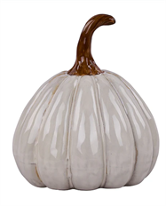 PUMPKIN STONEWARE 6.25"HX5.25"D WHT