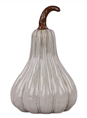 PUMPKIN STONEWARE 10"HX6.5"D WHITE