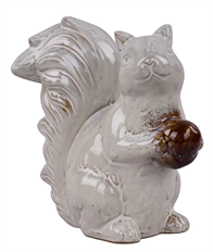 SQUIRREL STONEWARE 7.5"HX8"L CREAM