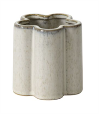 PETAL VASE 4X4" OFF WHITE