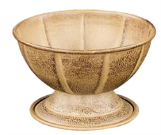 COMPOTE 5"H 8"D RIBBED TIN DESERT