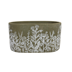 PLANTER 3.75"H 7.75"W CEMENT FLOWER