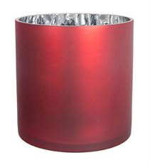 POTTERY CYLINDER 6X6" MET RED