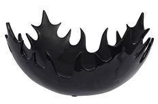 POTTERY BOWL 8X16" BLACK AVIAN