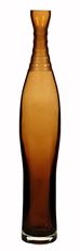 BOTTLE 15.75" AMBER CARVED