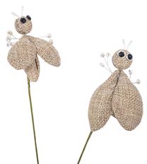 BURLAP FLY PICK NAT 8"L S/2