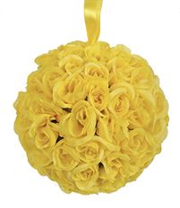 ROSE BALL 9" W/HANGER YELLOW