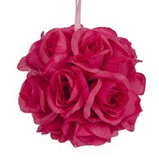 ROSE BALL 5" CERISE W/HANGER