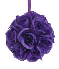 ROSE BALL 5" PURPLE W/HANGER