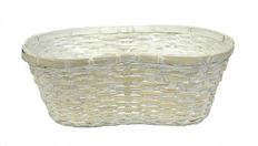 BASKET PEANUT 6" WHITEWASH