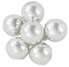 BALL GLASS 30MM SHINY SILVER 72/PK