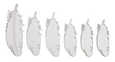 FEATHERS WHITE WOOD 6/SET