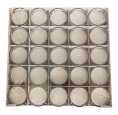CANDLE VOTIVE IN GLASS IVORY 25/BOX