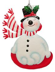 ORNAMENT SNOWMAN 9X12" SLEDDING