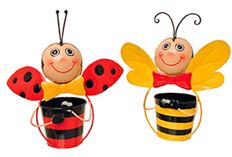POT LADYBUG/BEE 2/ASST 14"