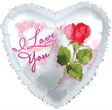 MYLAR 17" LOVE ROSE 5/PK