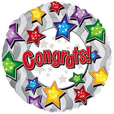 MYLAR 17 CONGRATS STARS 5/PK