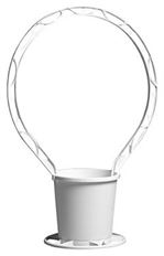 FUNERAL BASKET ROUND 6.5"O WHITE