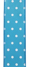 RIBBON WHITE DOTS 09 TURQOISE 50YD