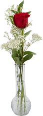 1 RED ROSE BUD VASE