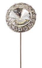 RHINESTONE JEWEL PIN SILVER 12