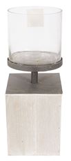 PEDESTAL VASE 16"  WOODLIGHT GREY
