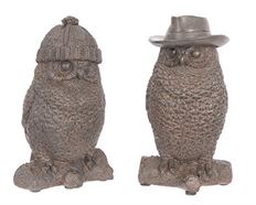OWL FIGURINES WITH HAT 6.5"