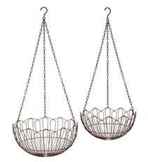 BRONZE HANGING BASKETS SET