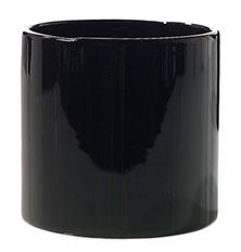 POTTERY CYLINDER 4.25" SHINY BLACK