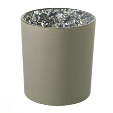GLITTER VOTIVE GREY 3X2.75"
